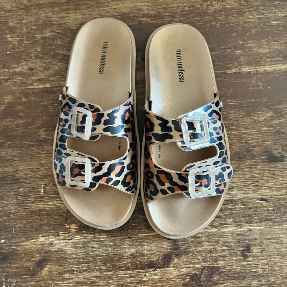 Mini Melissa Wide II Leopard Print Sandals